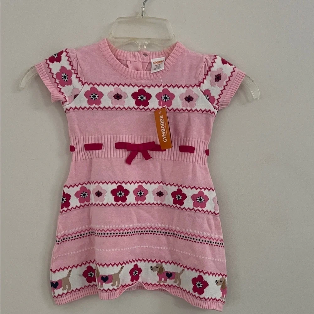 Gymboree Pink Knit Dress with Floral Design